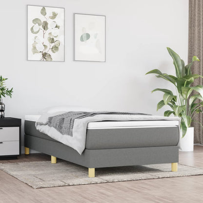 Boxspringbett Mit Matratze Stoff Dunkelgrau