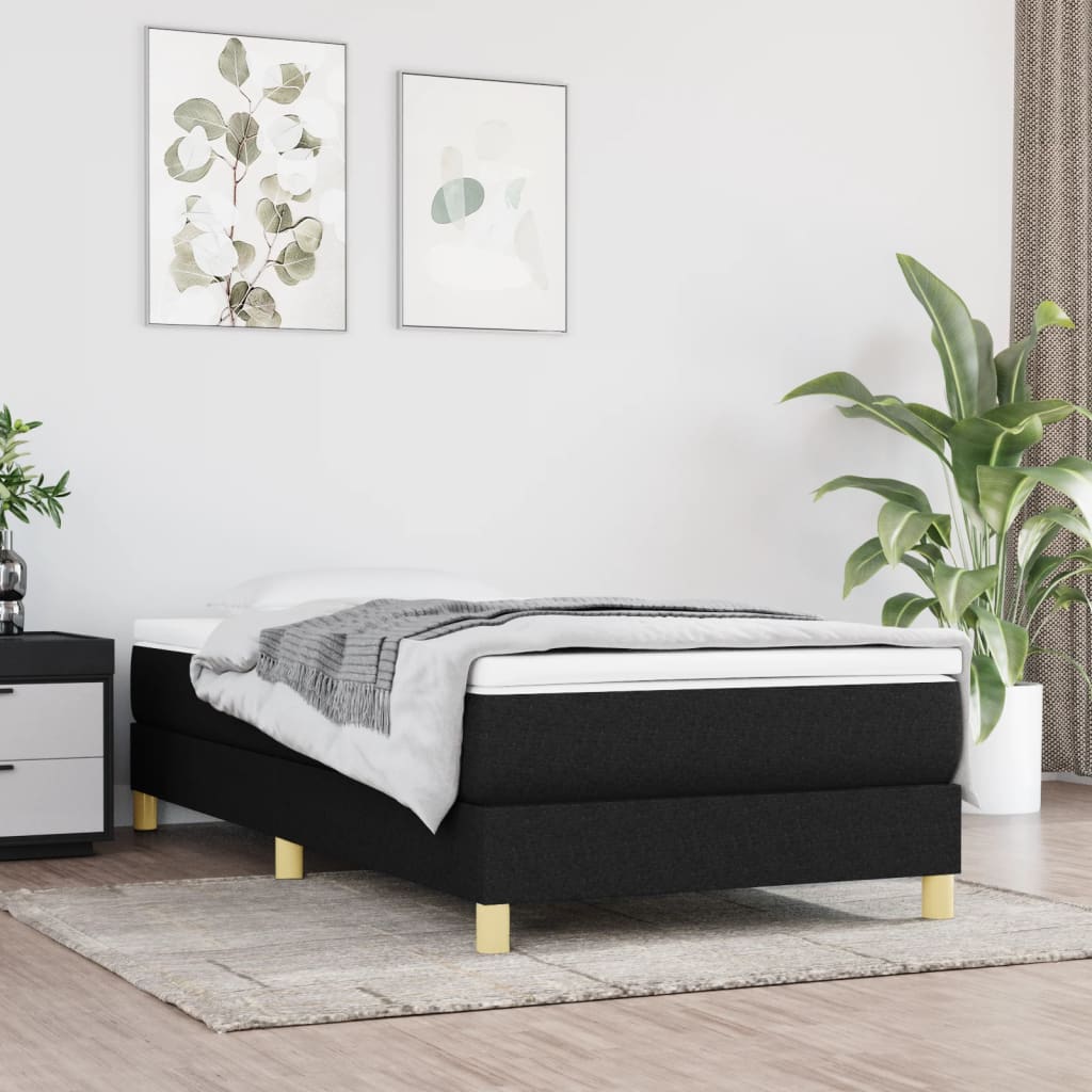 Boxspringbett Mit Matratze Stoff Schwarz