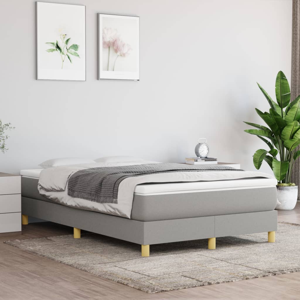 Boxspringbett Mit Matratze Stoff Hellgrau