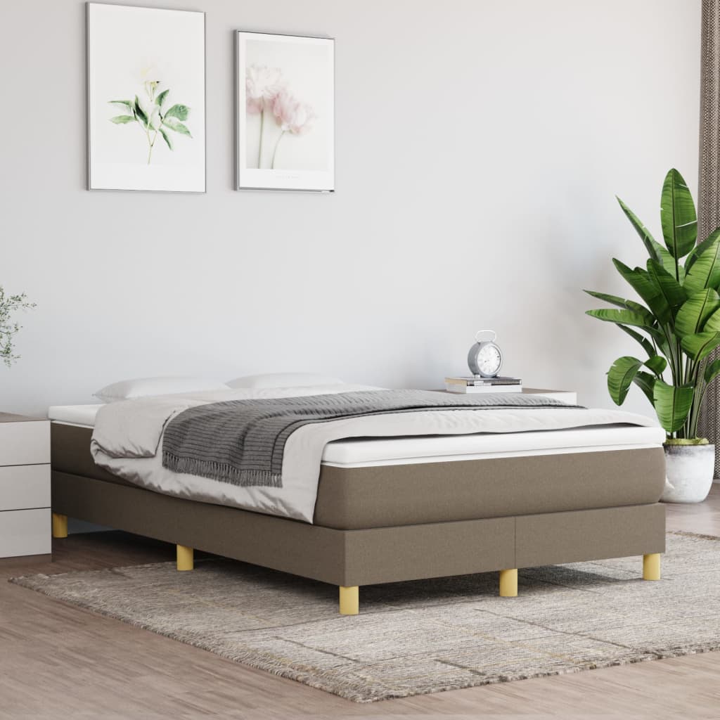 Boxspringbett Mit Matratze Stoff Taupe