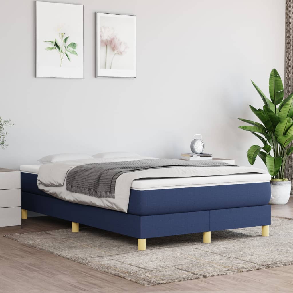 Boxspringbett Mit Matratze Stoff Blau
