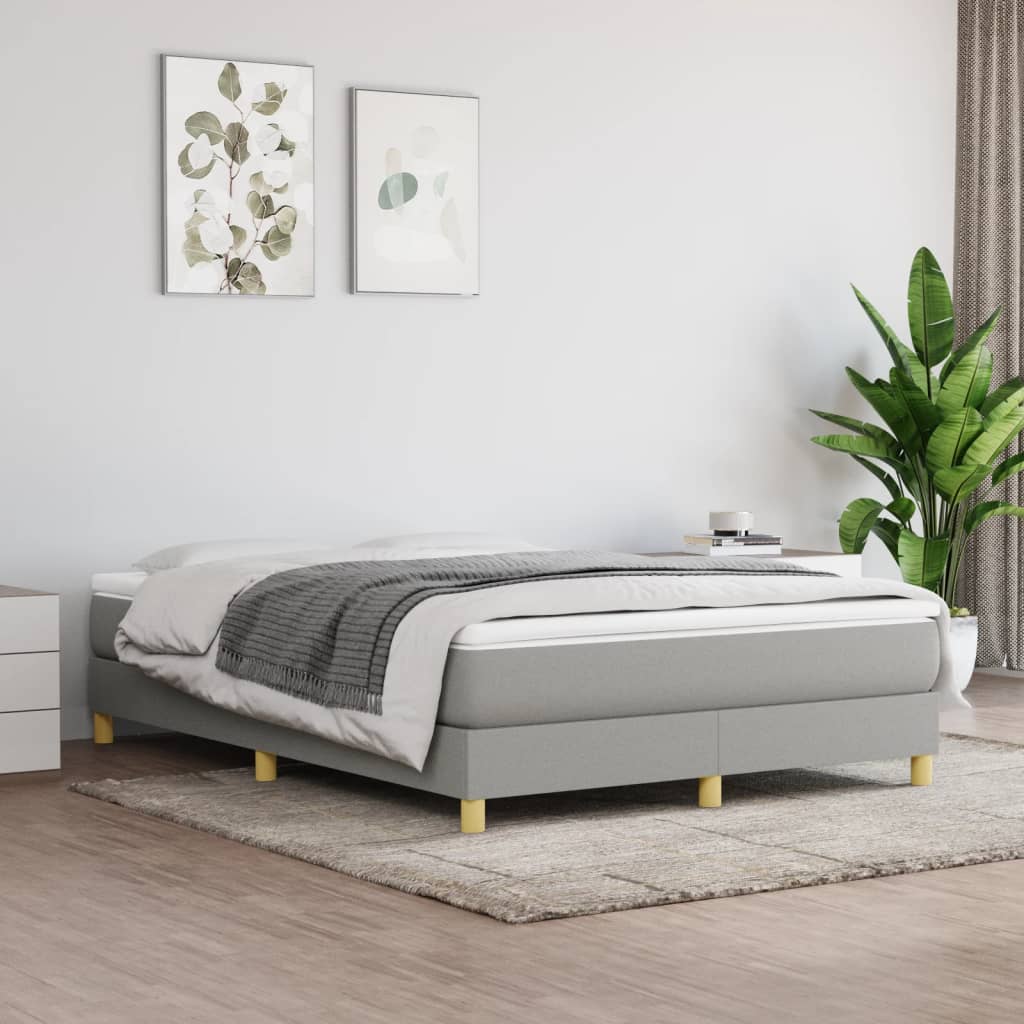 Boxspringbett Mit Matratze Stoff Hellgrau