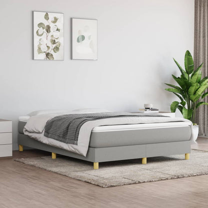 Boxspringbett Mit Matratze Stoff Hellgrau