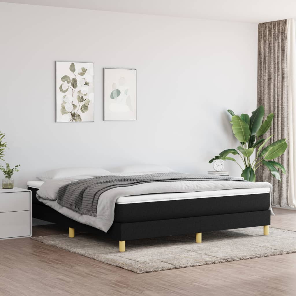 Boxspringbett Mit Matratze Stoff Schwarz