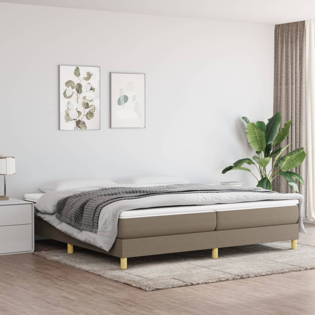 Boxspringbett Mit Matratze Stoff Taupe
