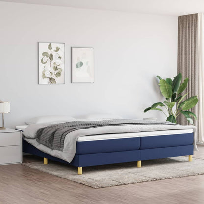 Boxspringbett Mit Matratze Stoff Blau