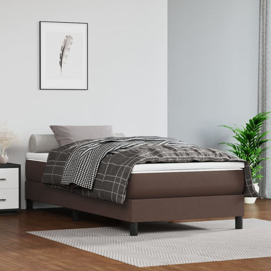 Boxspringbett Mit Matratze Kunstleder Braun