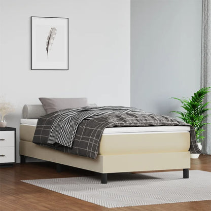 Boxspringbett Mit Matratze Kunstleder Creme