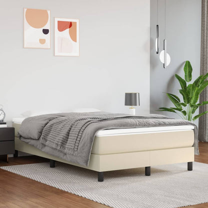 Boxspringbett Mit Matratze Kunstleder Creme