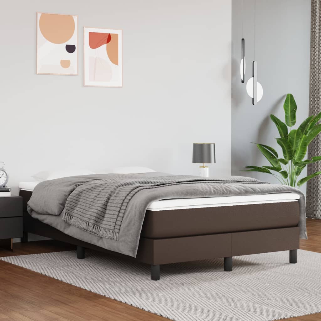Boxspringbett Mit Matratze Kunstleder Braun