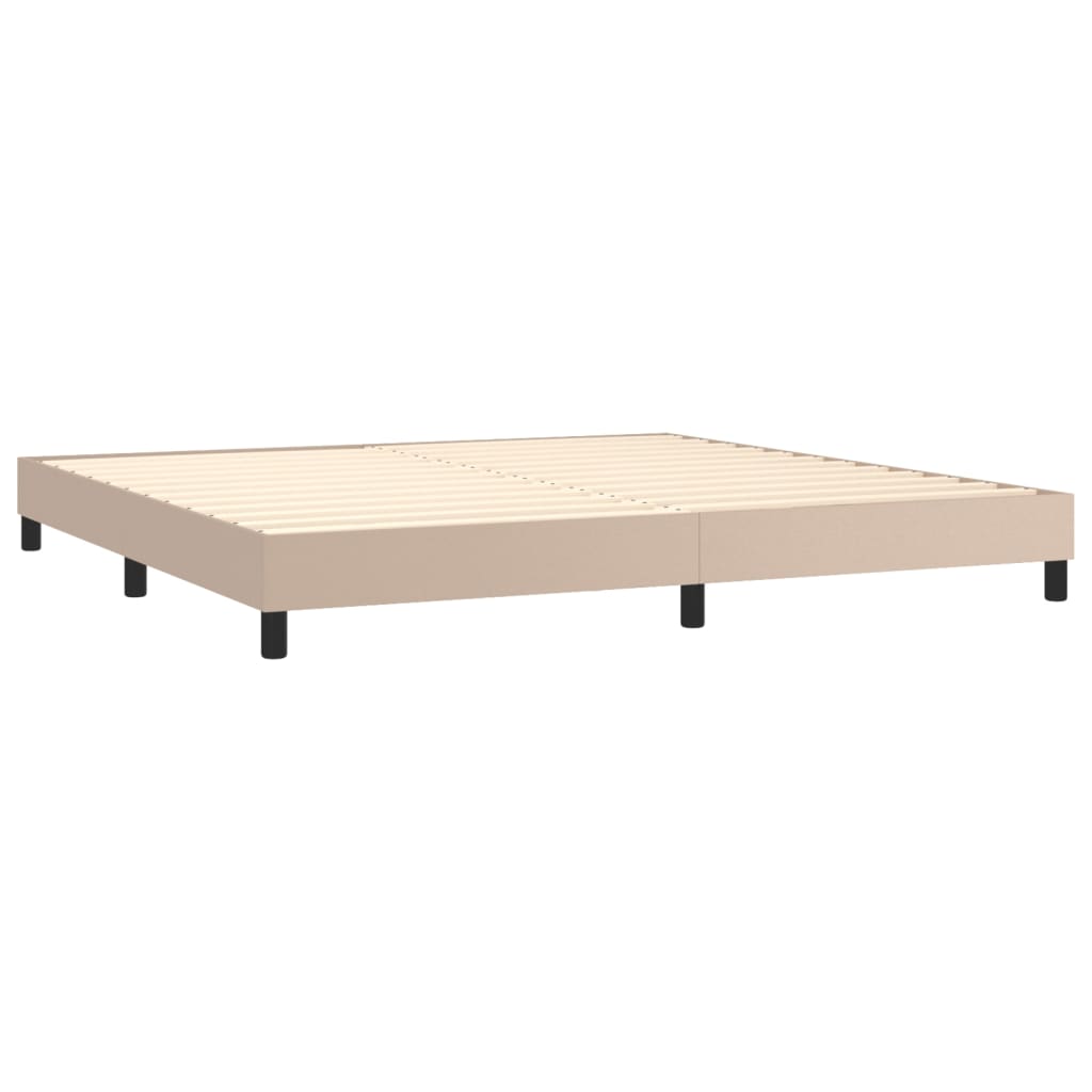 Boxspringbett Matratze -Braun 200X200Cm Kunstleder Cappuccino