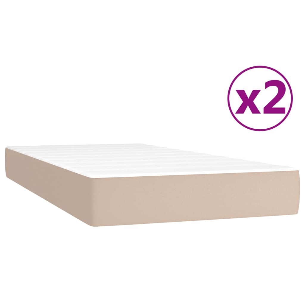 Boxspringbett Matratze -Braun 200X200Cm Kunstleder Cappuccino