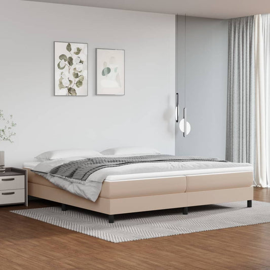 Boxspringbett Matratze -Braun 200X200Cm Kunstleder Cappuccino