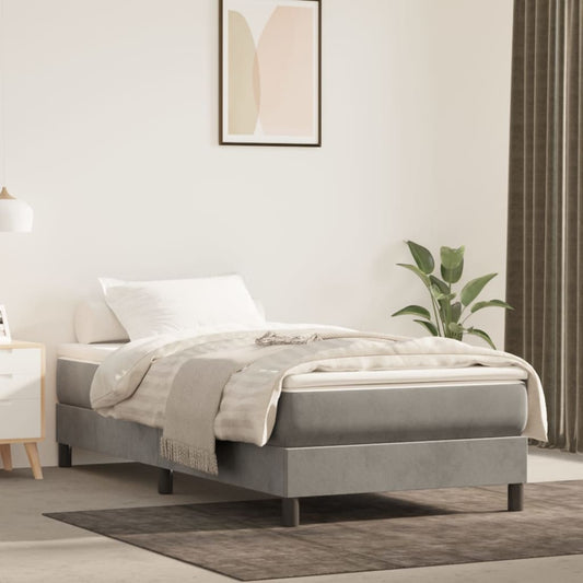 Boxspringbett Mit Matratze Samt Hellgrau