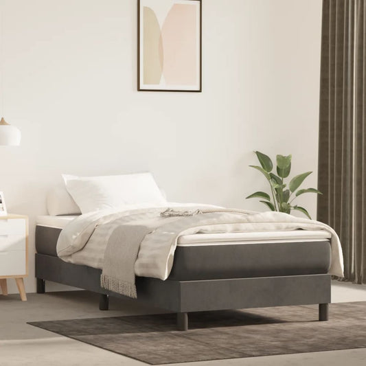 Boxspringbett Mit Matratze Samt Dunkelgrau