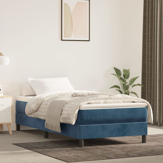 Boxspringbett Mit Matratze Samt Dunkelblau