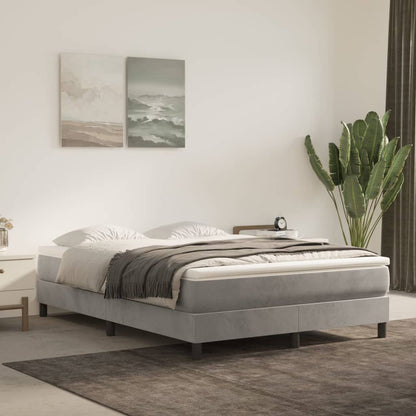Boxspringbett Mit Matratze Samt Hellgrau