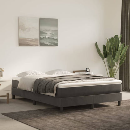 Boxspringbett Mit Matratze Samt Dunkelgrau