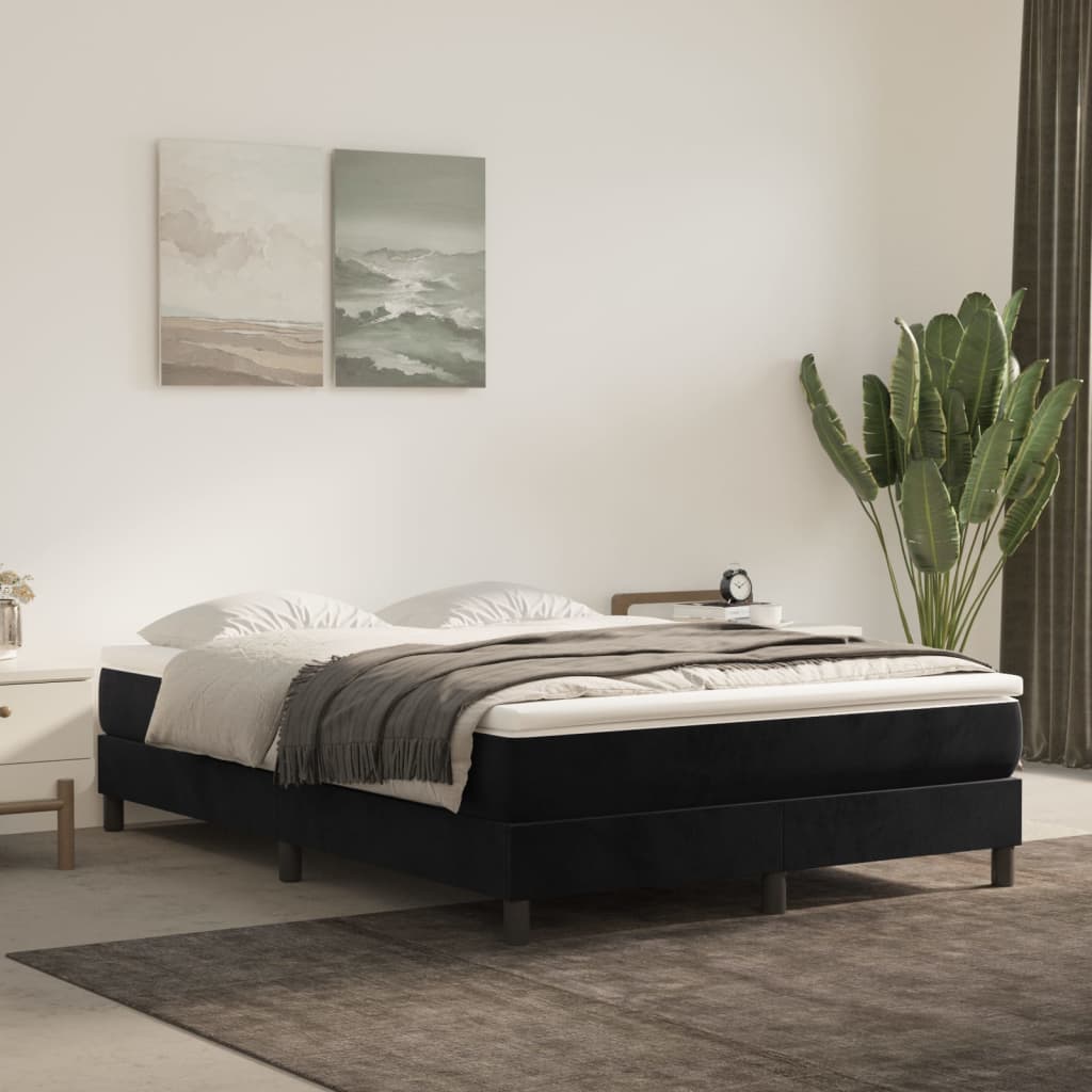 Boxspringbett Mit Matratze Samt Schwarz