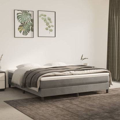 Boxspringbett Mit Matratze Samt Hellgrau