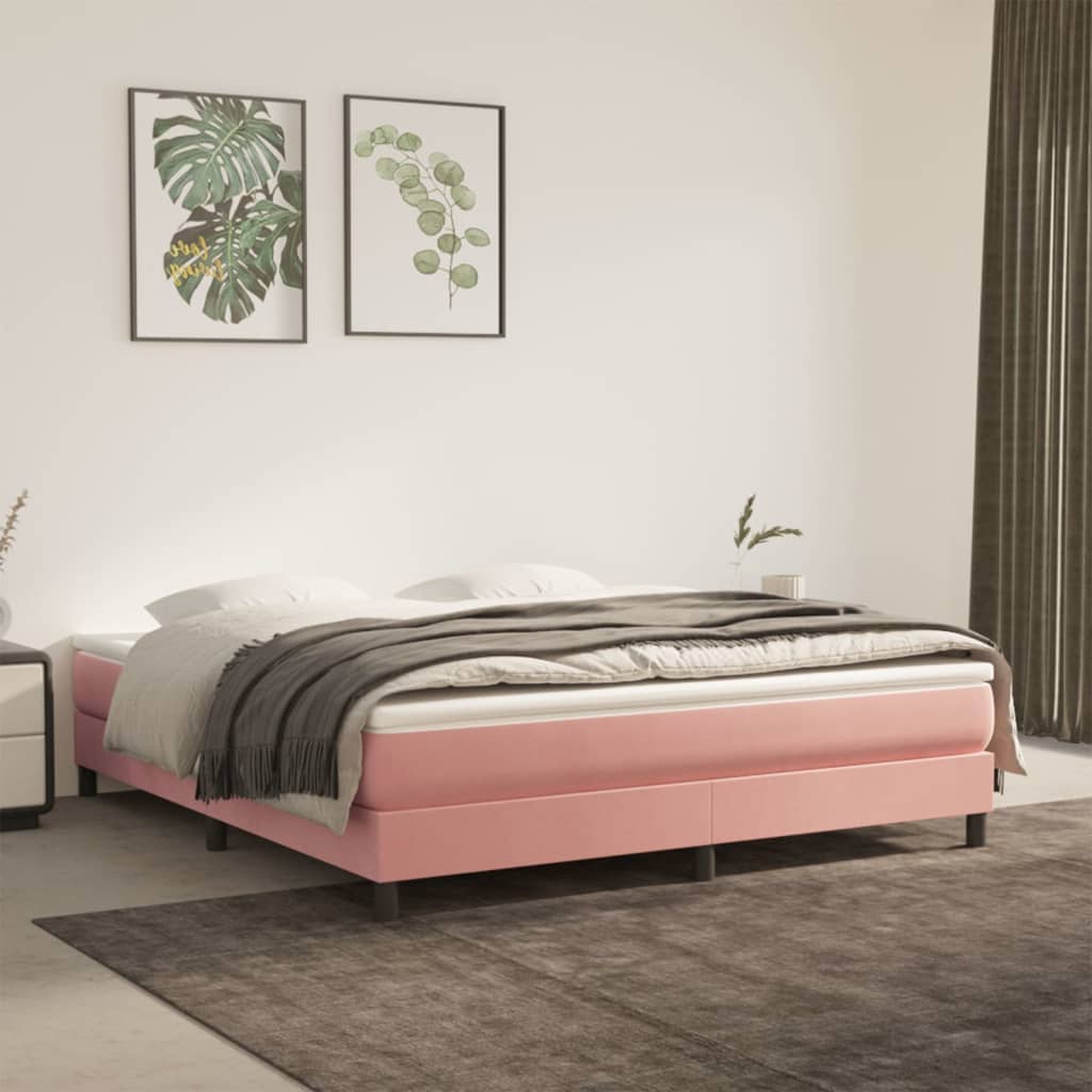 Boxspringbett Mit Matratze Samt Rosa
