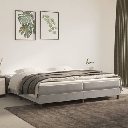 Boxspringbett Mit Matratze Samt Hellgrau
