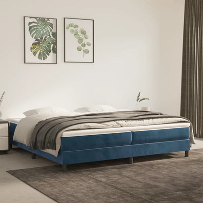 Boxspringbett Mit Matratze Samt Dunkelblau