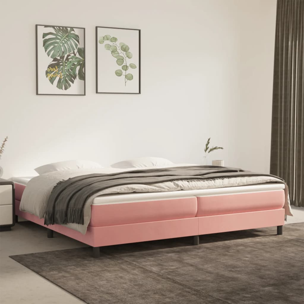 Boxspringbett Mit Matratze Samt Rosa