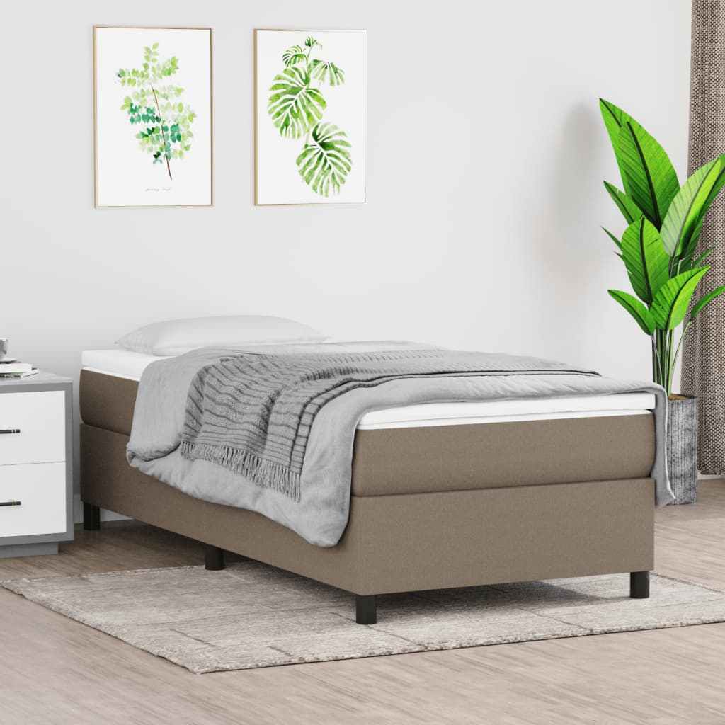Boxspringbett Mit Matratze Stoff Taupe