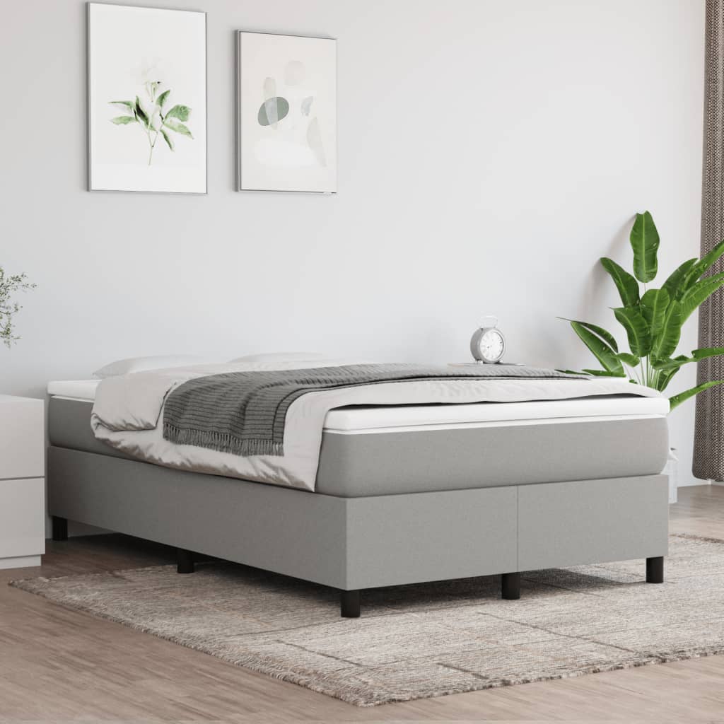 Boxspringbett Mit Matratze Stoff Hellgrau