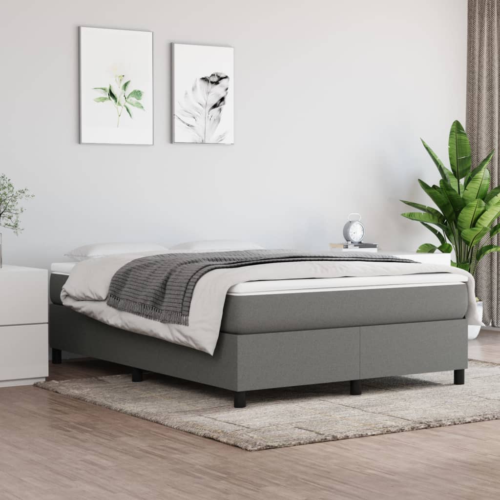 Boxspringbett Mit Matratze Stoff Dunkelgrau