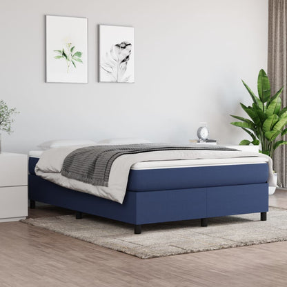 Boxspringbett Mit Matratze Stoff Blau