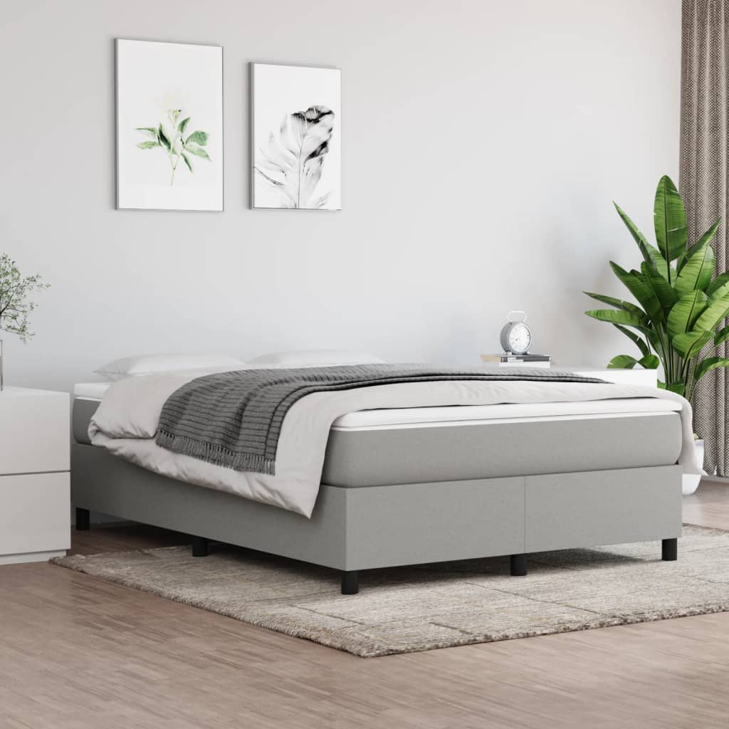 Boxspringbett Mit Matratze Stoff Hellgrau