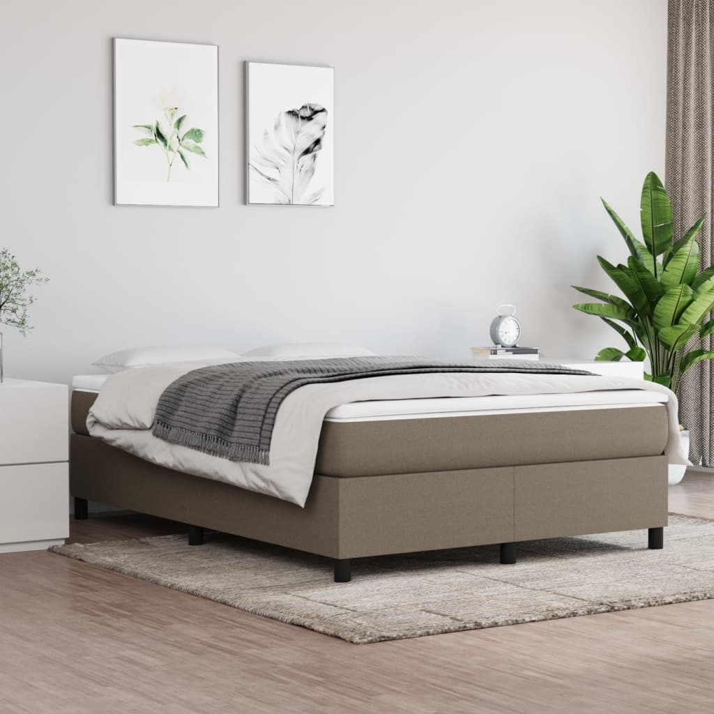 Boxspringbett Mit Matratze Stoff Taupe