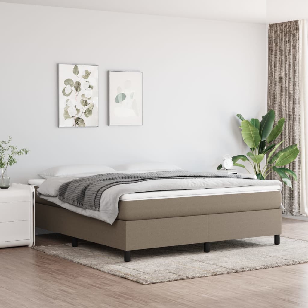 Boxspringbett Mit Matratze Stoff Taupe