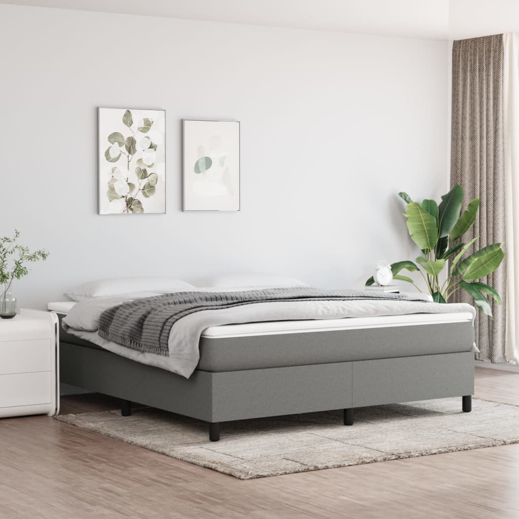 Boxspringbett Mit Matratze Stoff Dunkelgrau