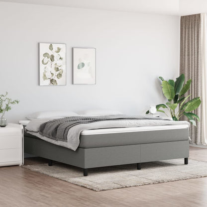 Boxspringbett Mit Matratze Stoff Dunkelgrau