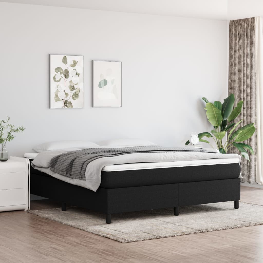 Boxspringbett Mit Matratze Stoff Schwarz