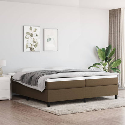 Boxspringbett Mit Matratze Stoff Dunkelbraun