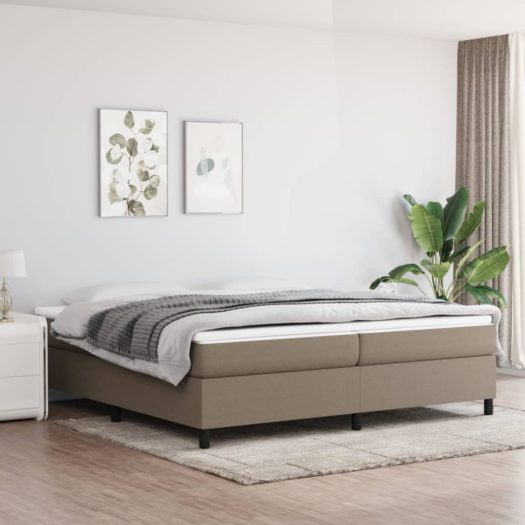 Boxspringbett Mit Matratze Stoff Taupe