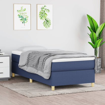 Boxspringbett Mit Matratze Stoff Blau