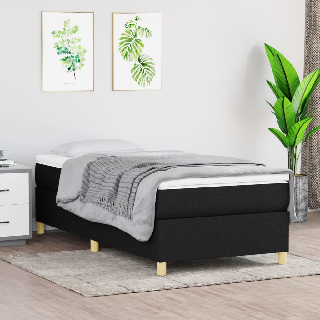 Boxspringbett Mit Matratze Stoff Schwarz