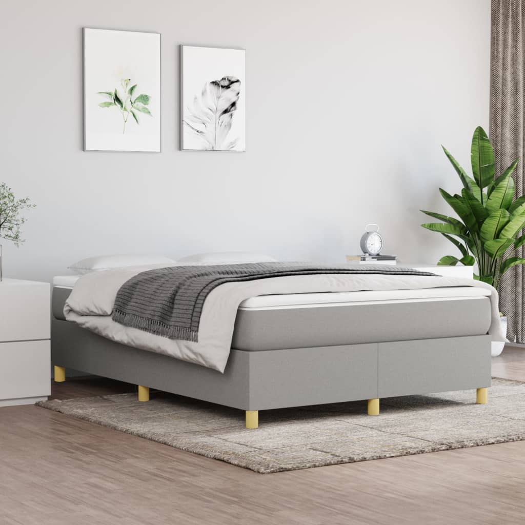 Boxspringbett Mit Matratze Stoff Hellgrau