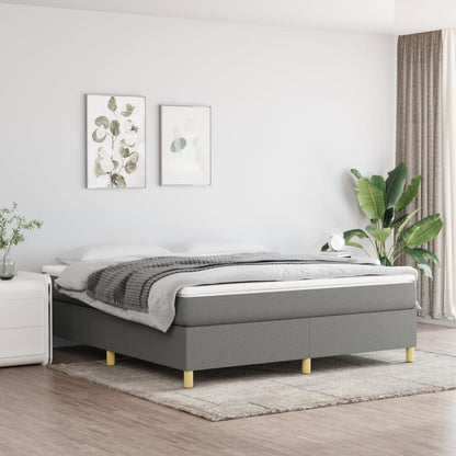 Boxspringbett Mit Matratze Stoff Dunkelgrau
