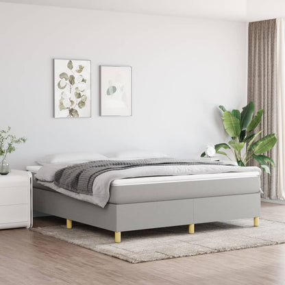 Boxspringbett Mit Matratze Stoff Hellgrau