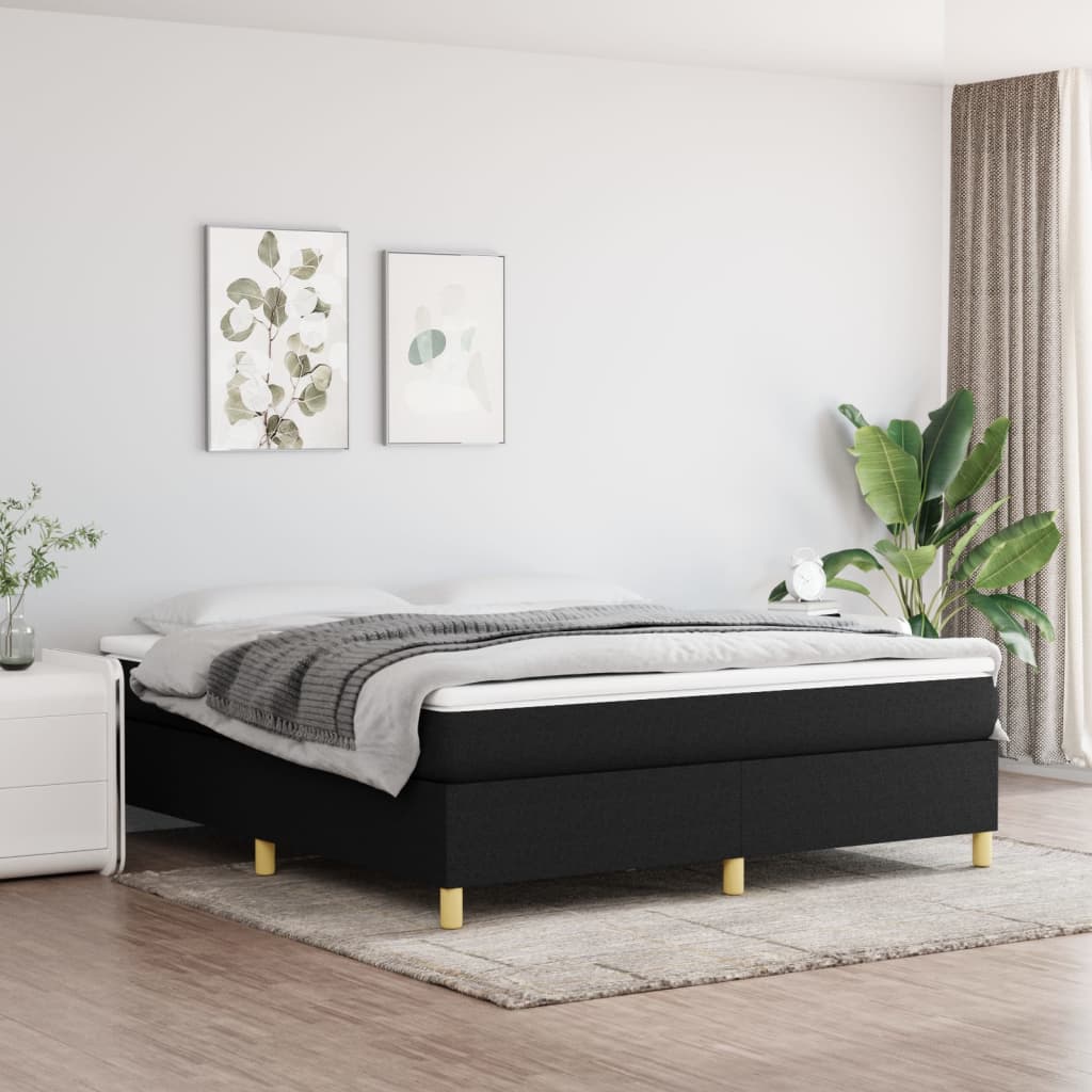 Boxspringbett Mit Matratze Stoff Schwarz