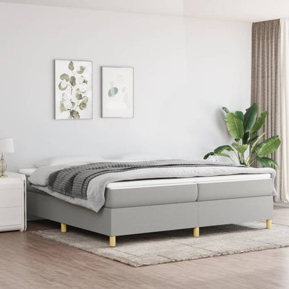 Boxspringbett Mit Matratze Stoff Hellgrau