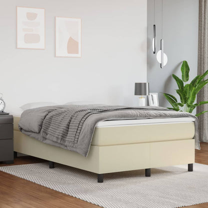 Boxspringbett Mit Matratze Kunstleder Creme
