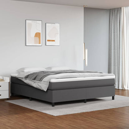 Boxspringbett Mit Matratze Kunstleder Grau