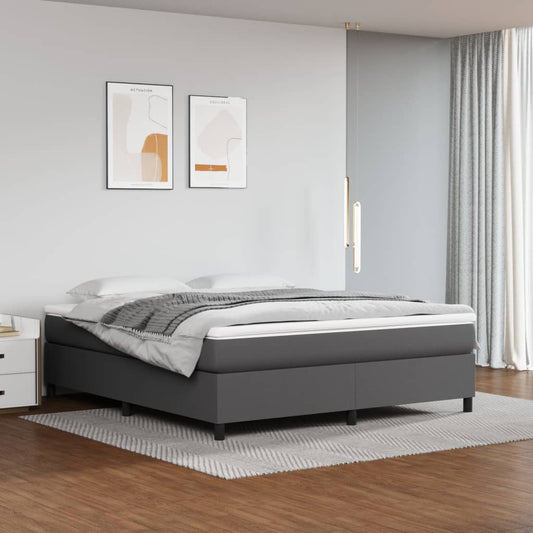 Boxspringbett Mit Matratze Kunstleder Grau